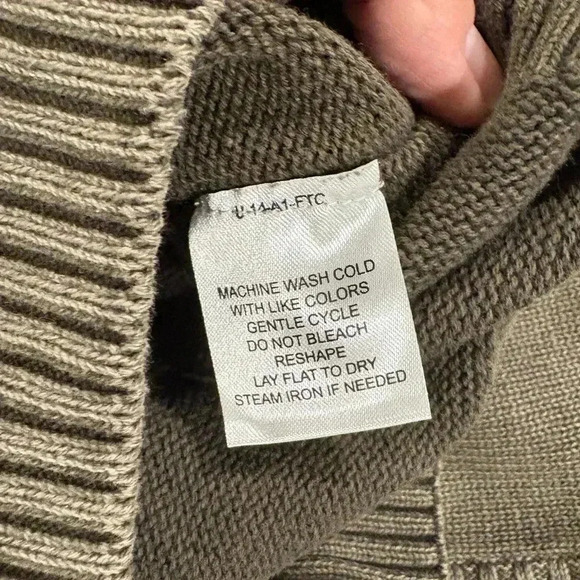 Blue Brand Taupe Cotton Cable Knit Soft Stretch Sweater/Cardigan Men’s Size XXL - Picture 5 of 5